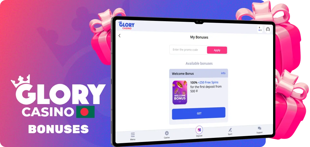 Play at Glory Casino with bonuses for bangladeshi players